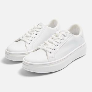 Topshop Cuba all white sneakers